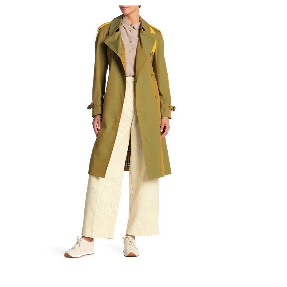 NWT Burberry Cotton Double Breasted Trench Coat, Belted, US 4 - Picture 3 of 16